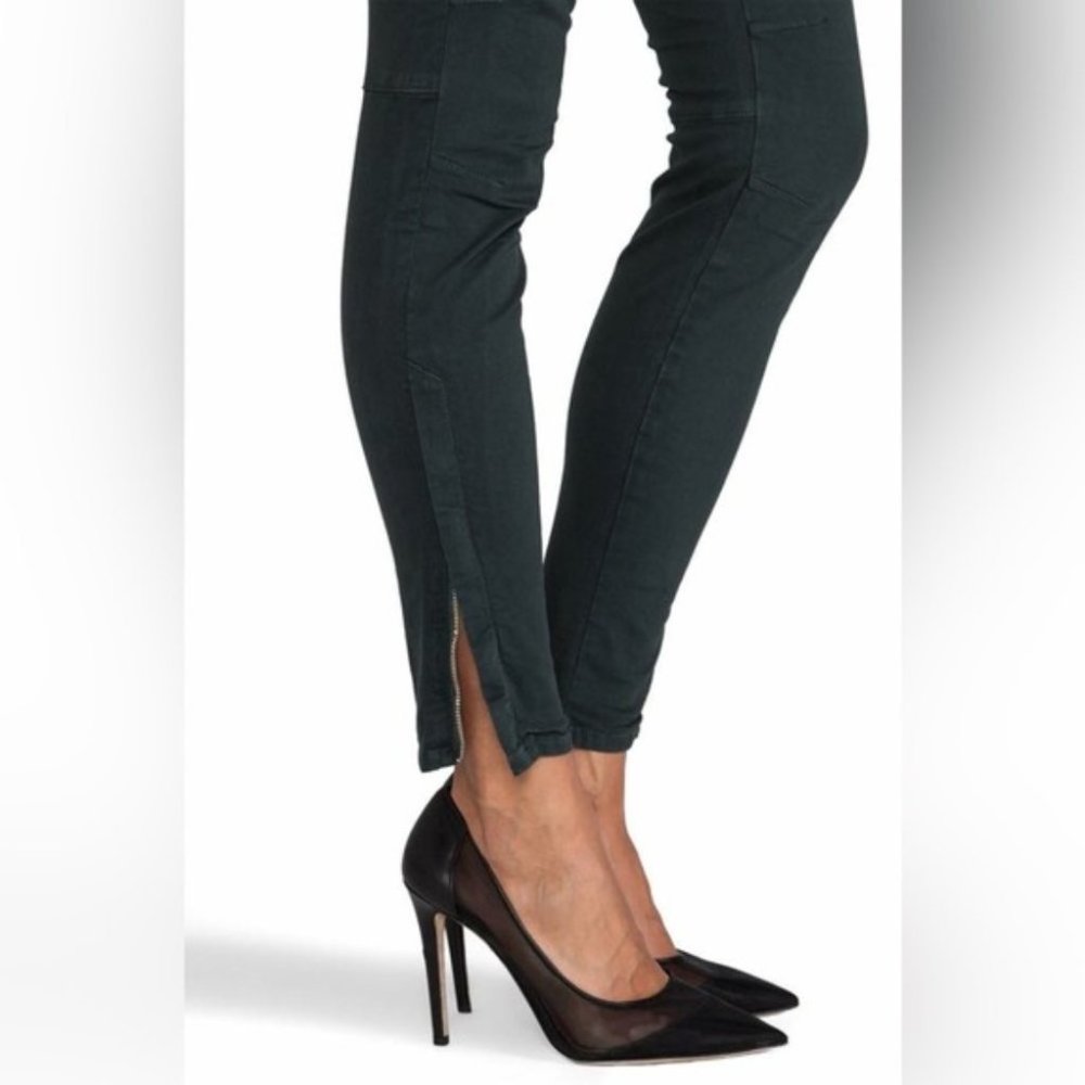 J Brand Dark Green Skinny Cargo Pants with Ankle Zips